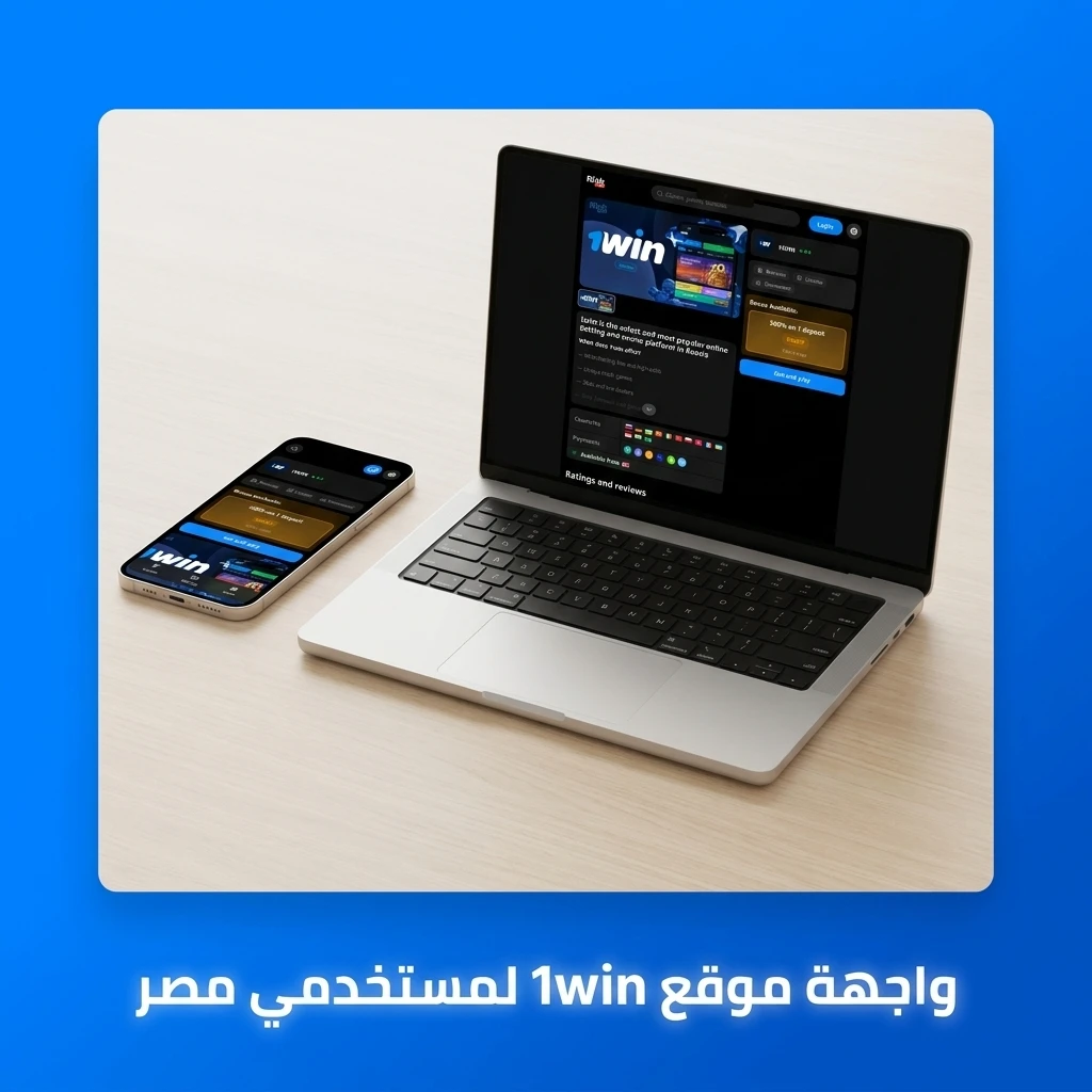 واجهة موقع 1win الرسمي بشريط تنقل علوي يضم الرهانات والكازينو والألعاب للمستخدمين المصريين